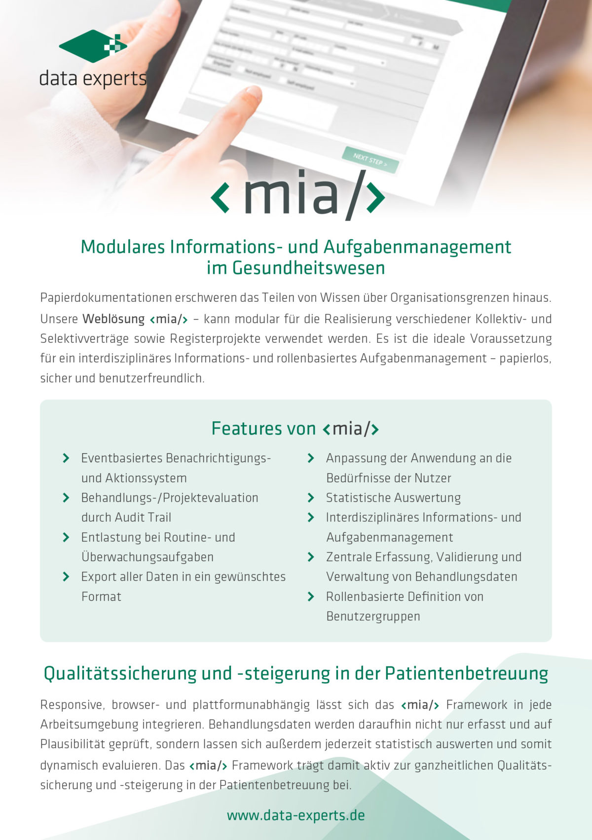 Produktblatt mia